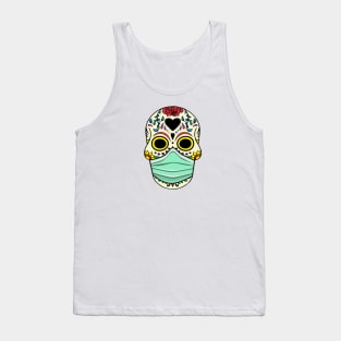 Sugar skull with face mask Covid Tank Top